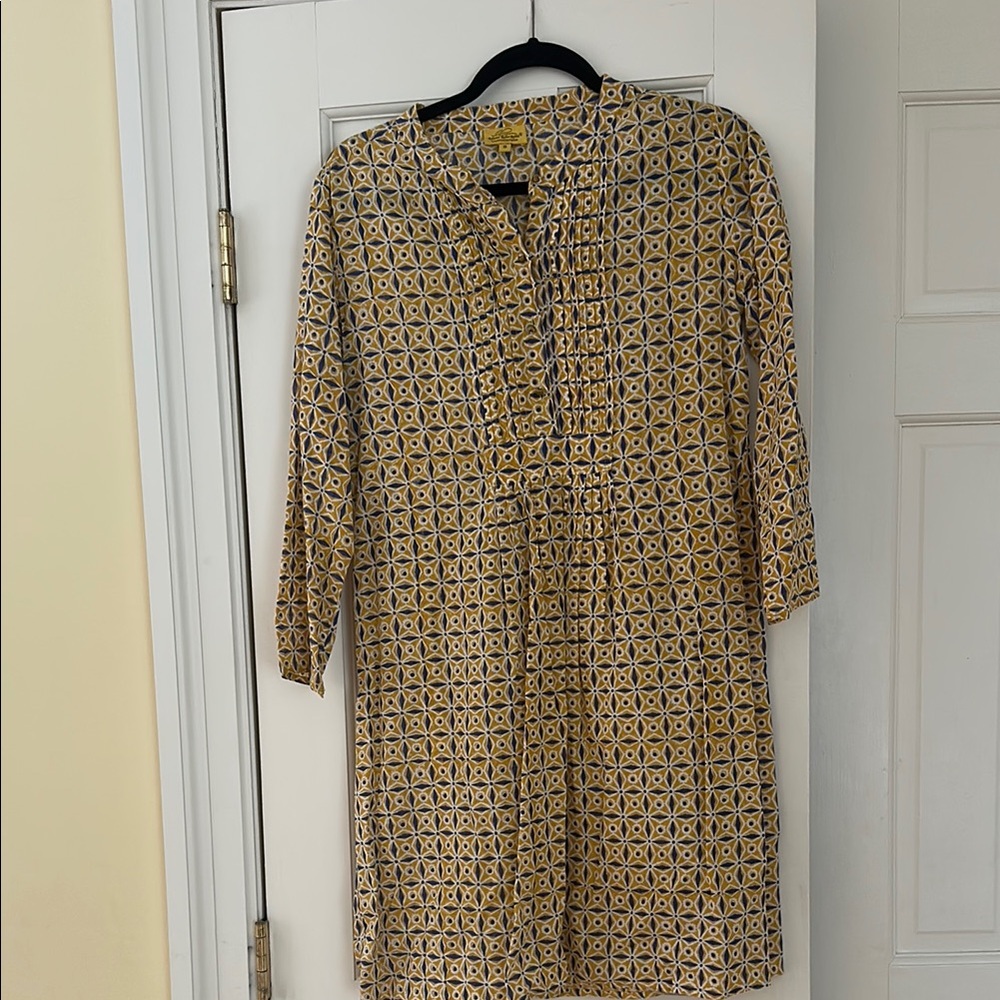 Geometric Patterned Dress in Yellow and Black